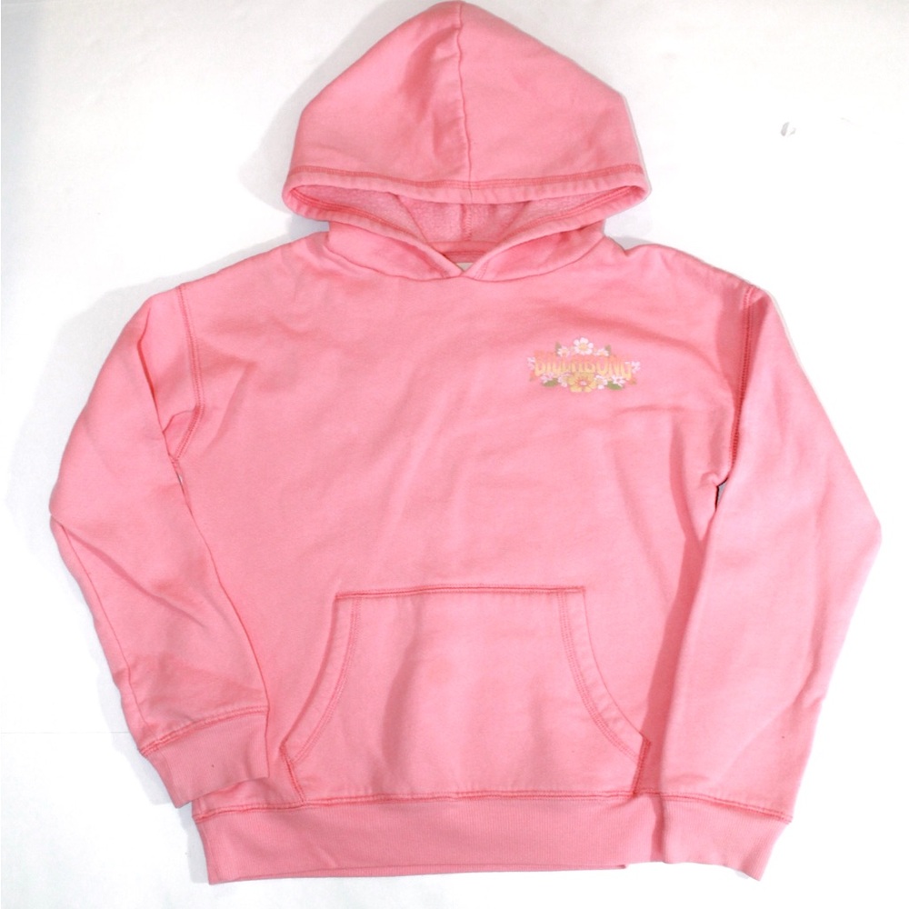 Billabong Girls' Pink Hooded Sweatshirt with Floral Accent
